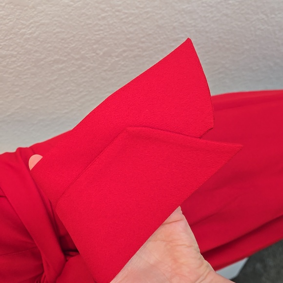 CLUB MONACO Tie Back V-Neck Jumpsuit in Tomato Red, Size 8 (NWT) - Picture 6 of 13